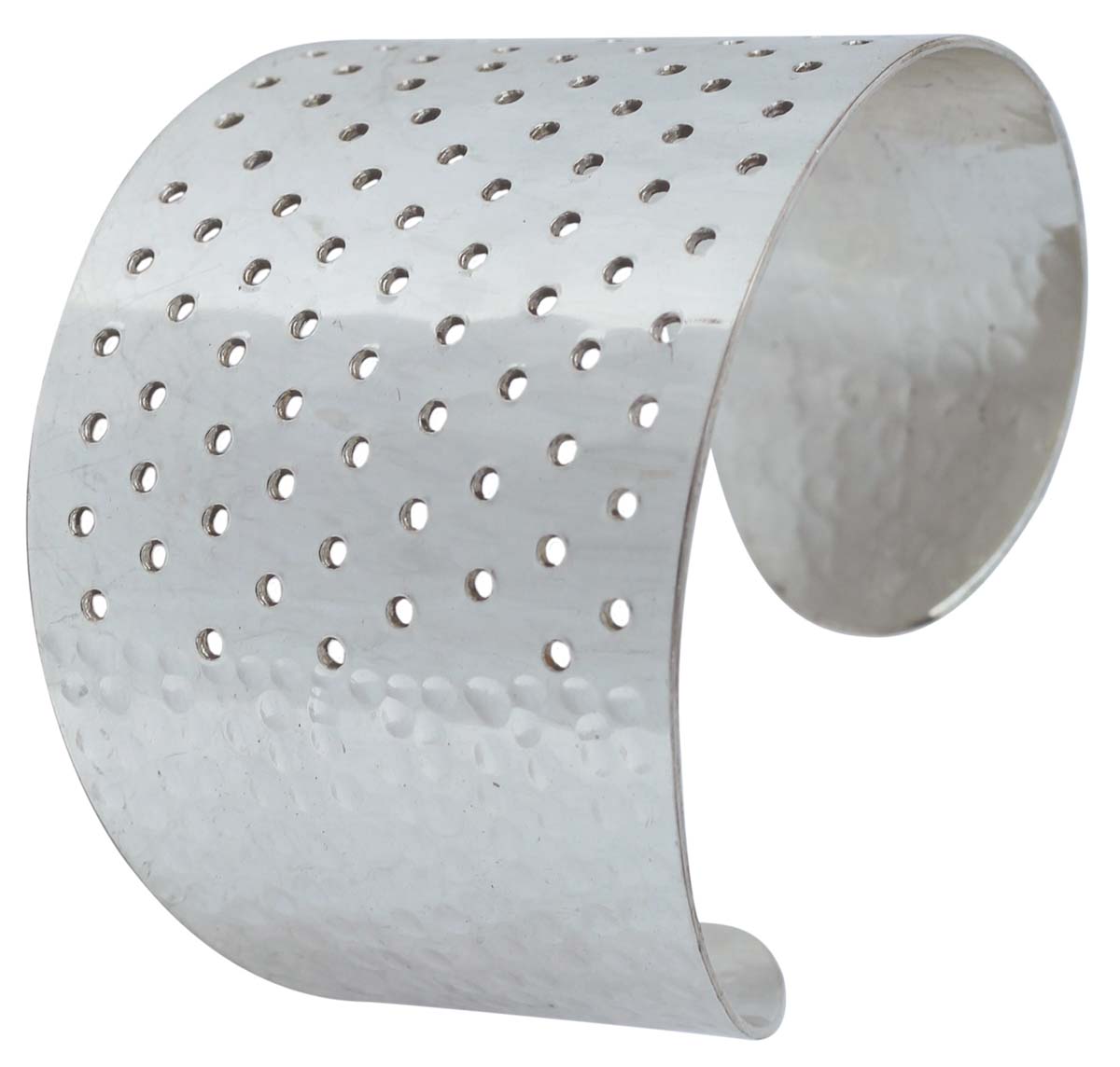 Bracelets in Bulk – Cuff Bracelet – Cast in Brass – Cut-Out Dots – Silver Plated – Wholesale Bracelets from India